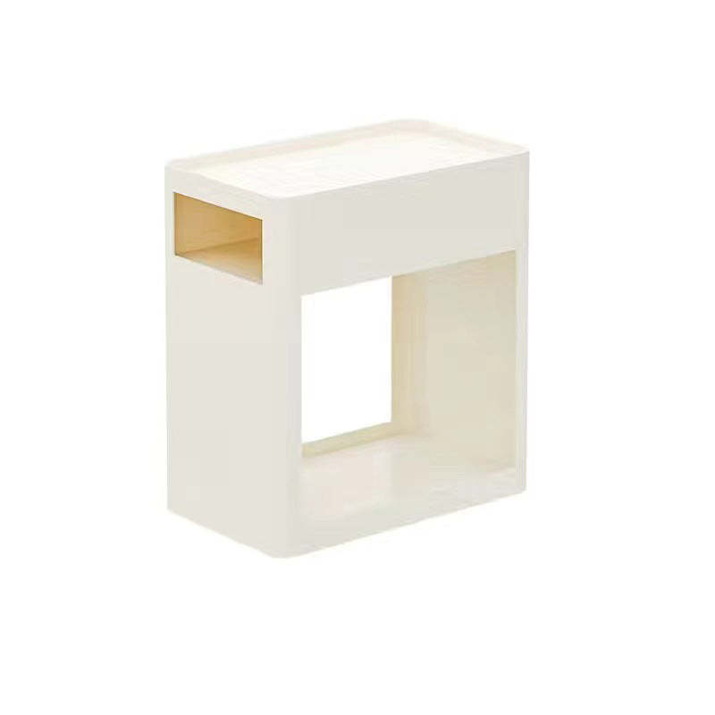Black iron casters rectangular end & side tables - nordic — Without Wheels / White