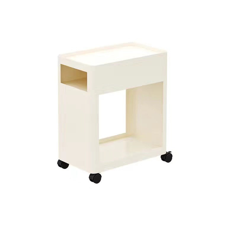 Nordic Iron 2-Tier Rectangular End Table with Casters
