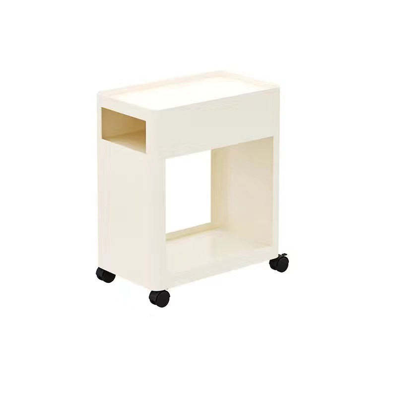 Nordic Iron 2-Tier Rectangular End Table with Casters