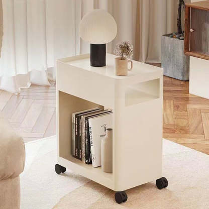 Nordic Iron 2-Tier Rectangular End Table with Casters
