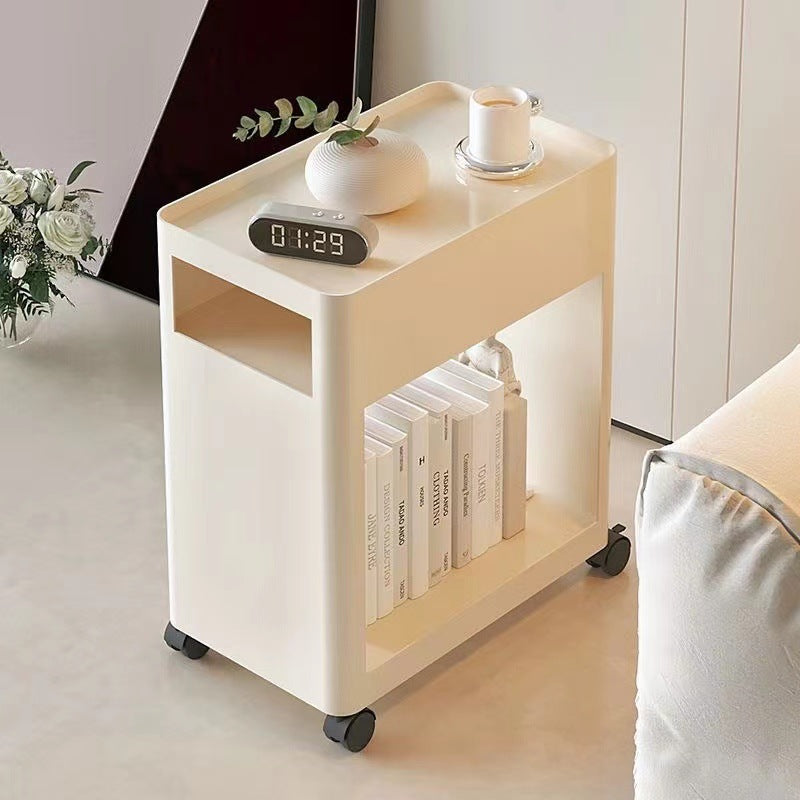 Nordic Iron 2-Tier Rectangular End Table with Casters