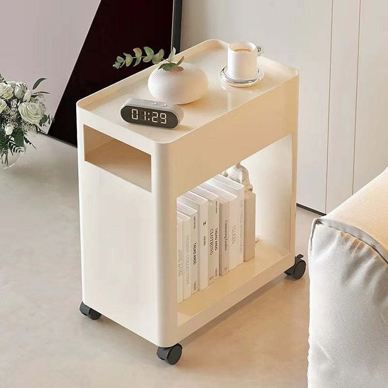 Nordic Iron 2-Tier Rectangular End Table with Casters