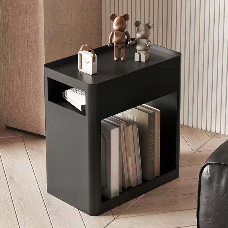 Nordic Iron 2-Tier Rectangular End Table with Casters