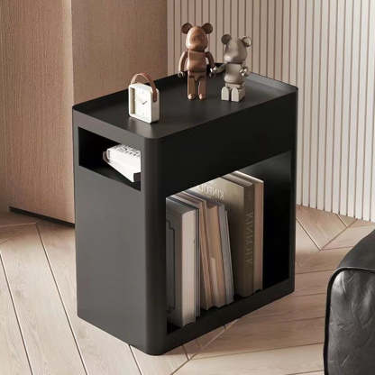 Nordic Iron 2-Tier Rectangular End Table with Casters