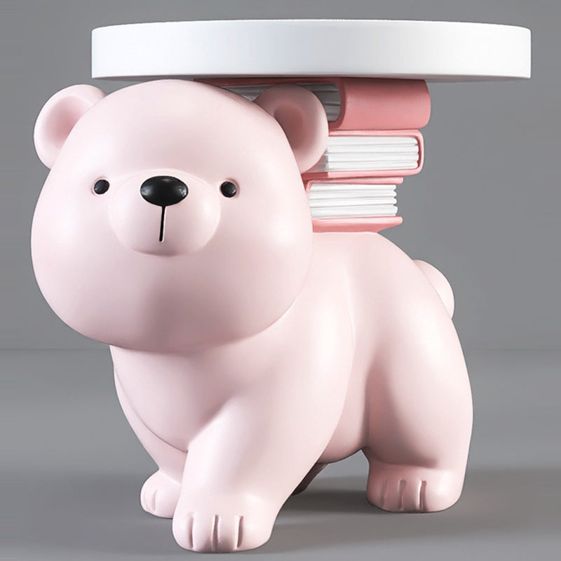 Contemporary Fir Board Bear Resin Side Table