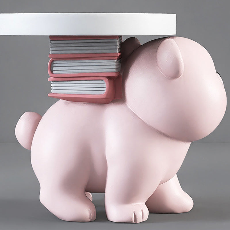 Contemporary Fir Board Bear Resin Side Table