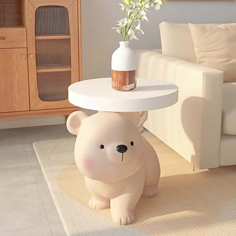 Contemporary Fir Board Bear Resin Side Table