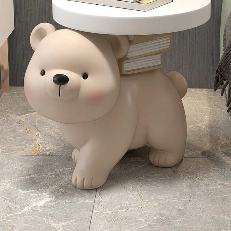 Contemporary Fir Board Bear Resin Side Table