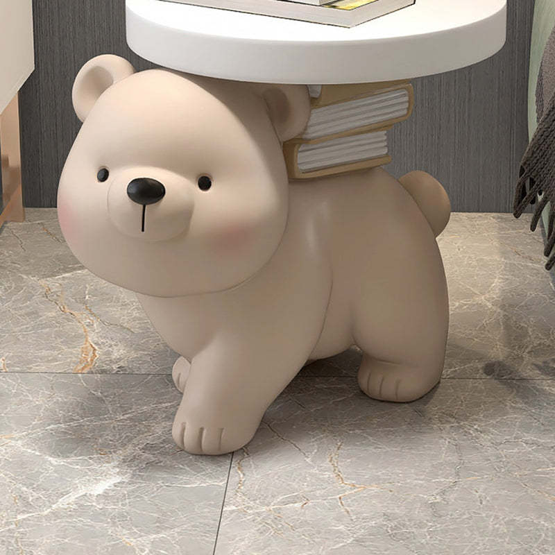 Contemporary Fir Board Bear Resin Side Table