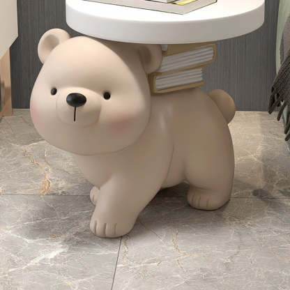 Contemporary Fir Board Bear Resin Side Table