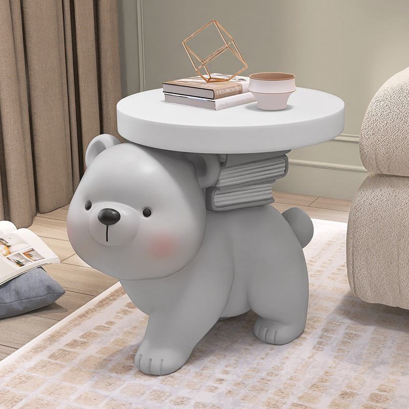 Contemporary Fir Board Bear Resin Side Table