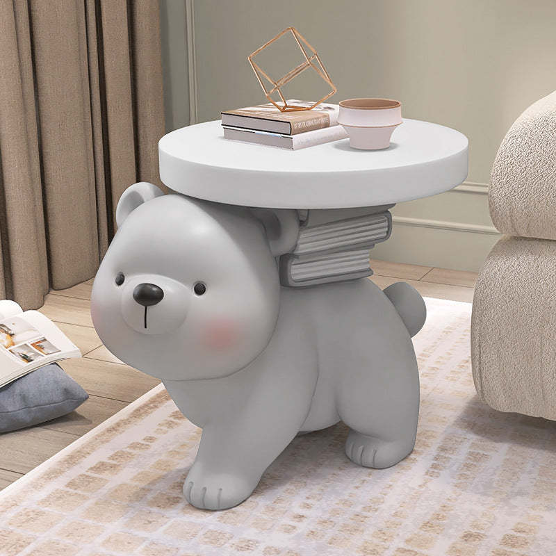 Contemporary Fir Board Bear Resin Side Table