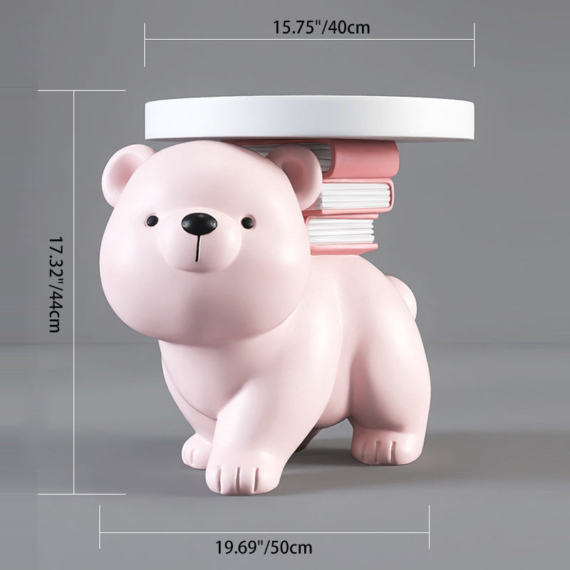 Contemporary Fir Board Bear Resin Side Table