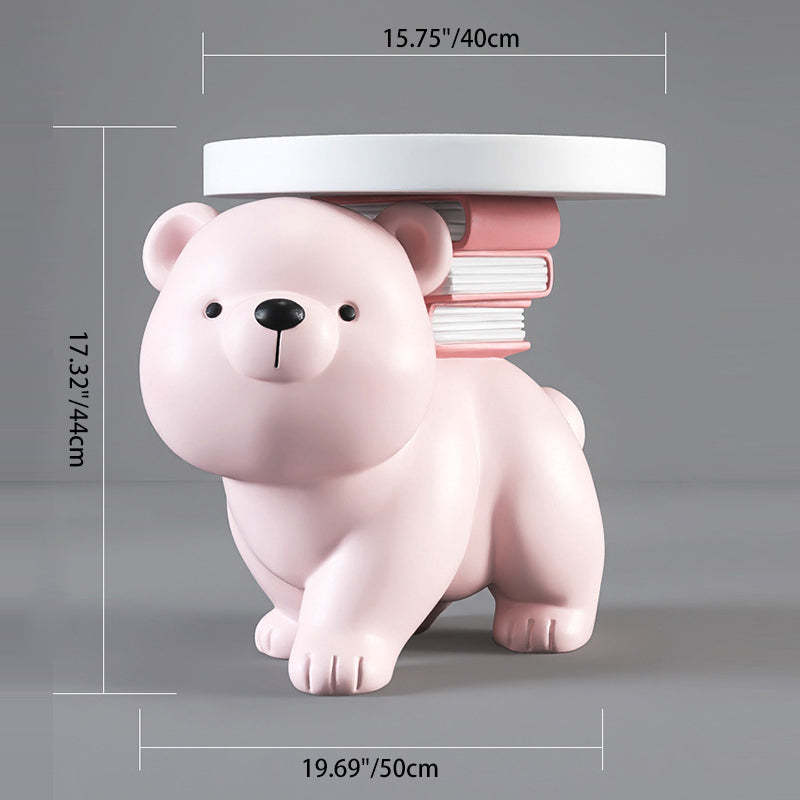 Contemporary Fir Board Bear Resin Side Table
