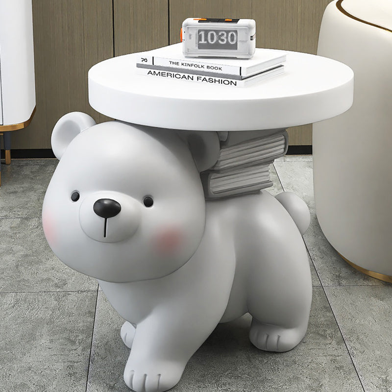 Contemporary Fir Board Bear Resin Side Table