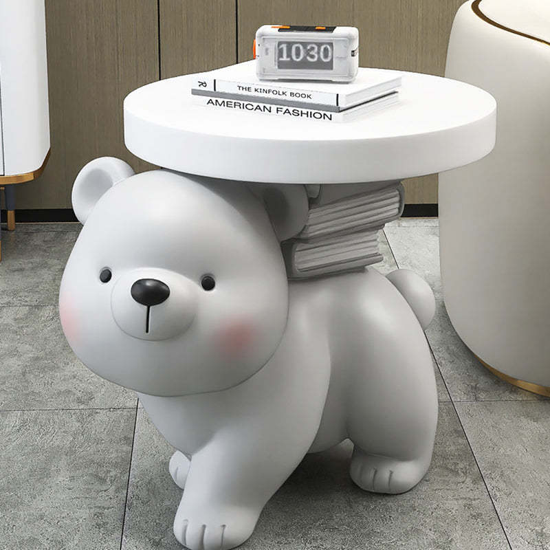 Contemporary Fir Board Bear Resin Side Table