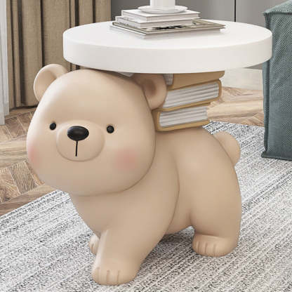 Contemporary Fir Board Bear Resin Side Table