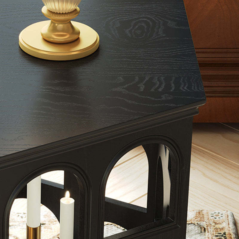 Retro Hexagonal Wood Hollow End Table