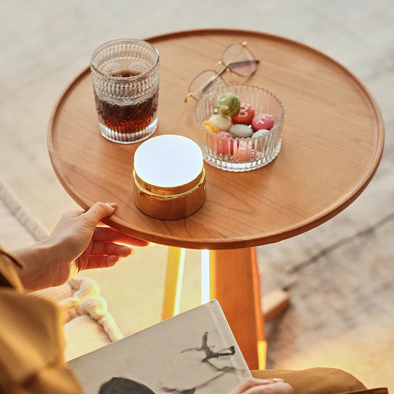 Japanese Geometric Circle Wood Coffee Table