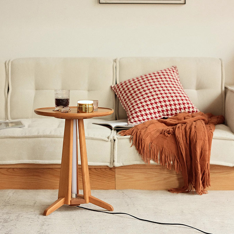 Japanese Geometric Circle Wood Coffee Table