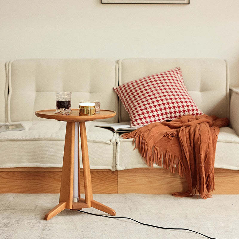 Japanese Geometric Circle Wood Coffee Table