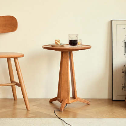 Japanese Geometric Circle Wood Coffee Table