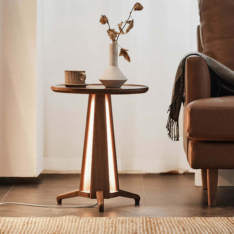 Japanese Geometric Circle Wood Coffee Table