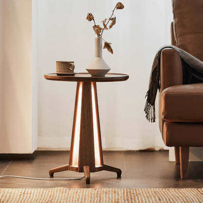 Japanese Geometric Circle Wood Coffee Table