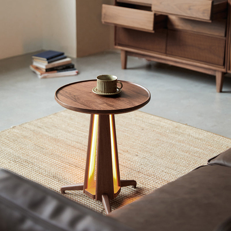 Japanese Geometric Circle Wood Coffee Table