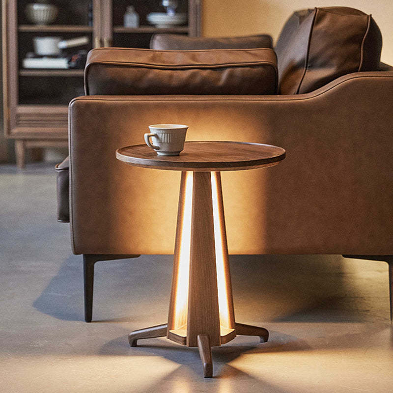 Japanese Geometric Circle Wood Coffee Table