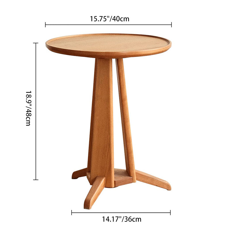 Japanese Geometric Circle Wood Coffee Table