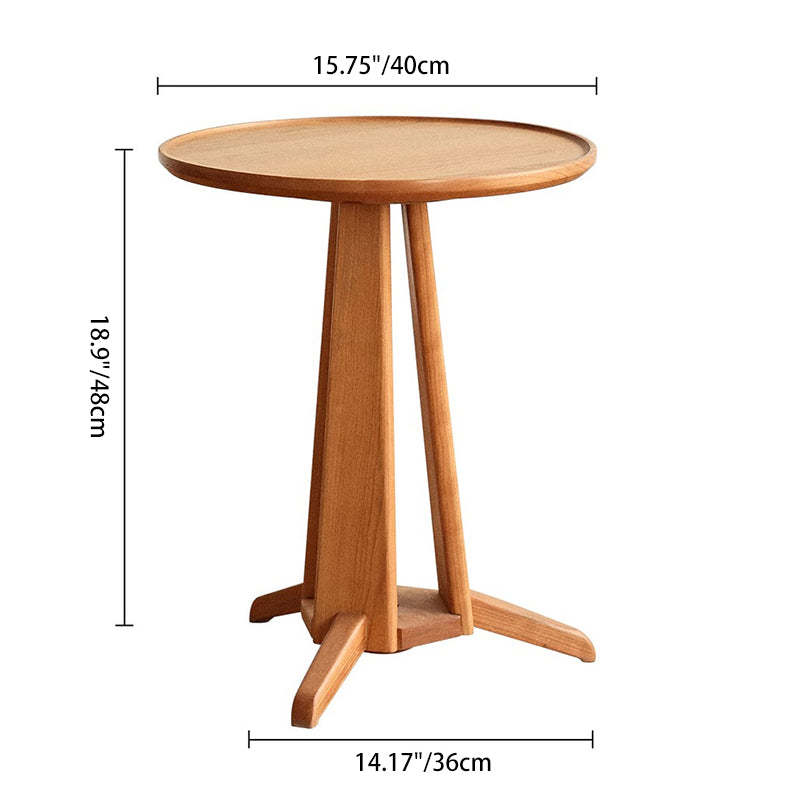 Japanese Geometric Circle Wood Coffee Table