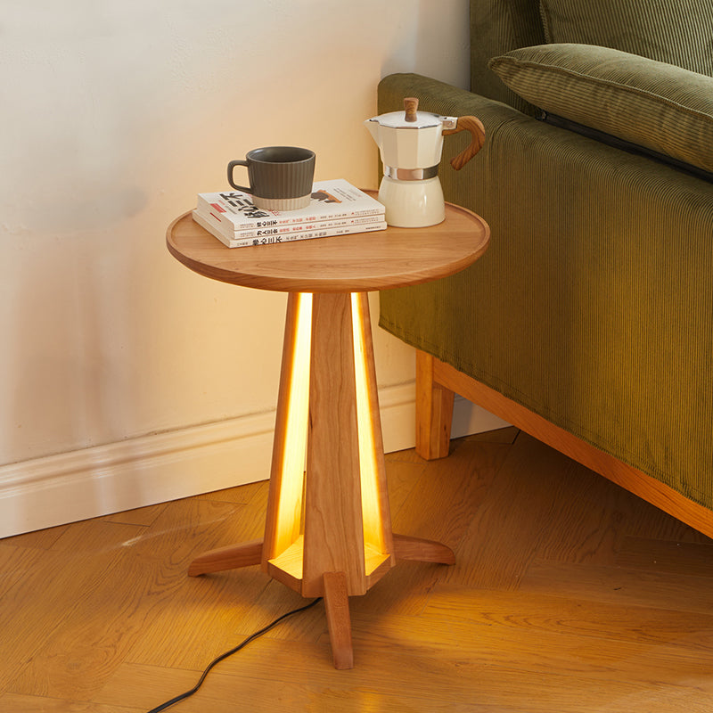 Japanese Geometric Circle Wood Coffee Table