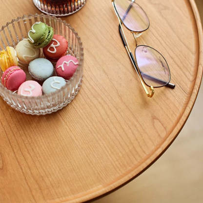 Japanese Geometric Circle Wood Coffee Table