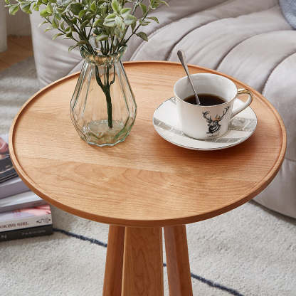Japanese Geometric Circle Wood Coffee Table