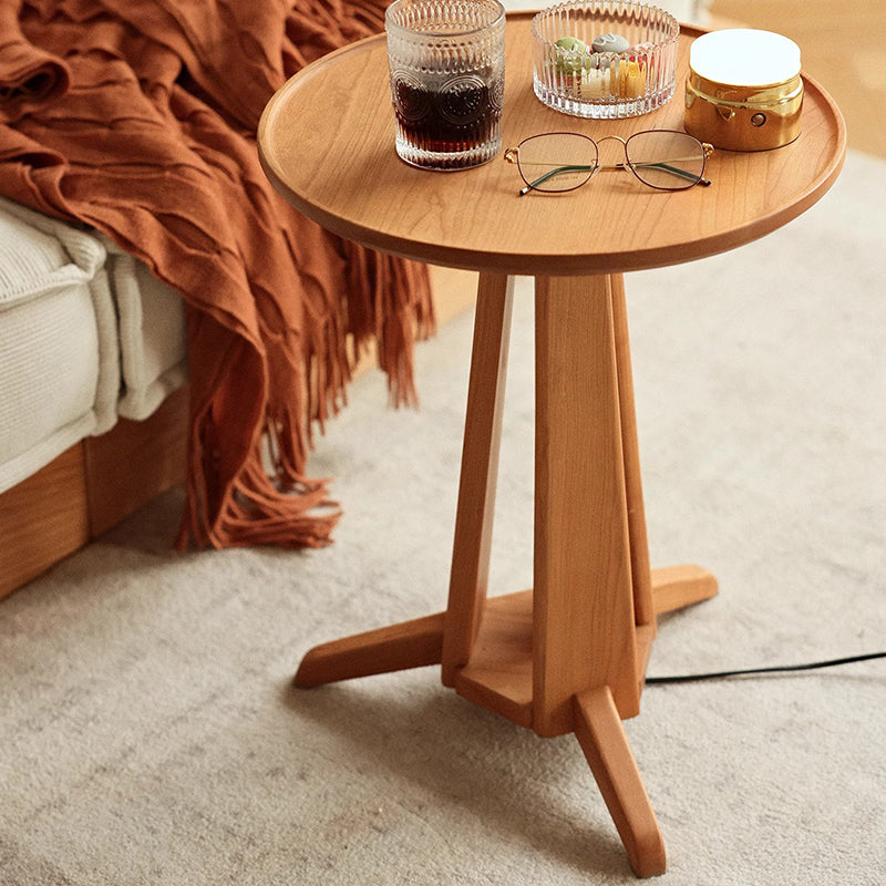 Japanese Geometric Circle Wood Coffee Table