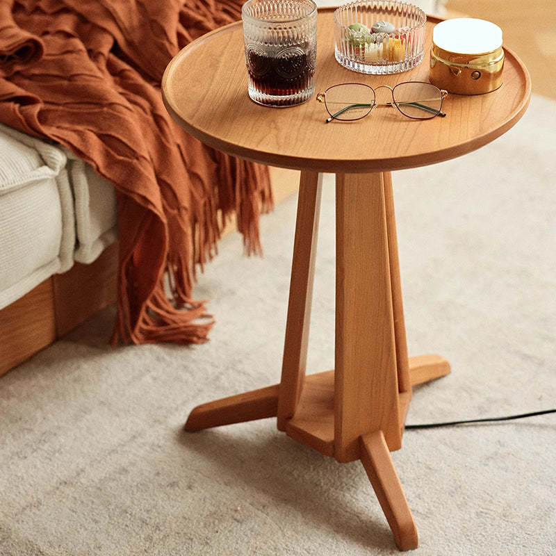 Japanese Geometric Circle Wood Coffee Table