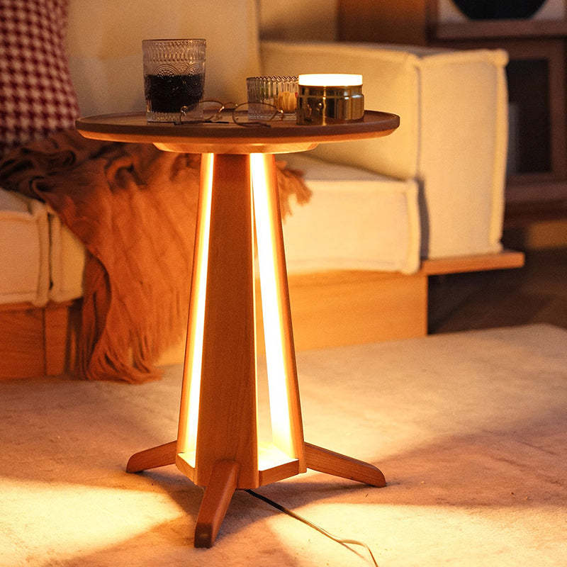 Japanese Geometric Circle Wood Coffee Table
