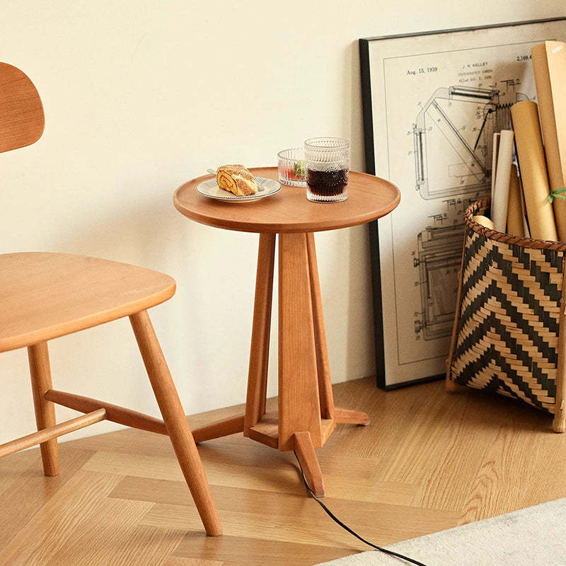 Japanese Geometric Circle Wood Coffee Table
