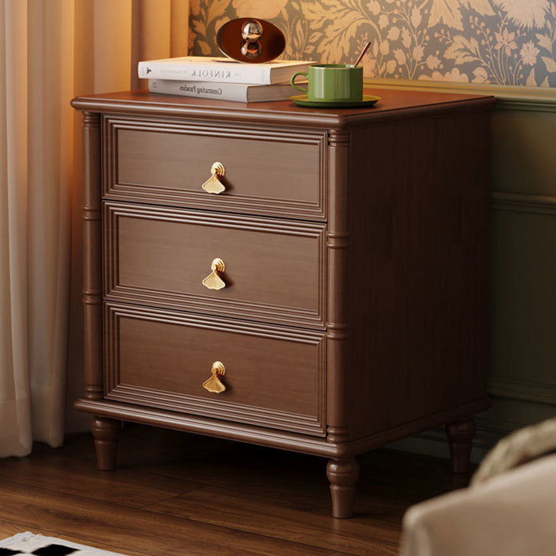 Contemporary Cube Wood 3-Drawer Nightstand