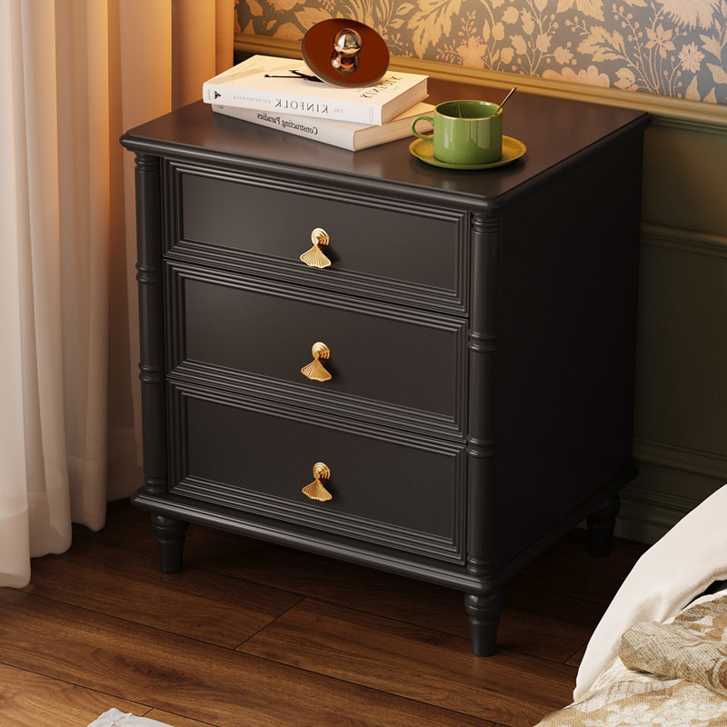 Contemporary Cube Wood 3-Drawer Nightstand