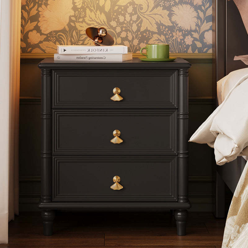 Contemporary Cube Wood 3-Drawer Nightstand