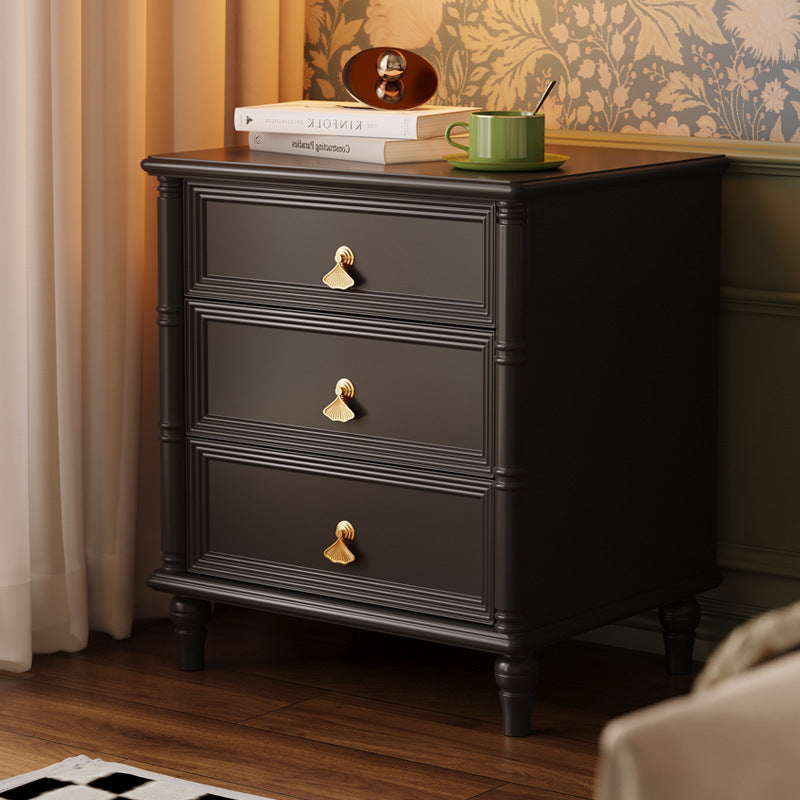 Contemporary Cube Wood 3-Drawer Nightstand — White