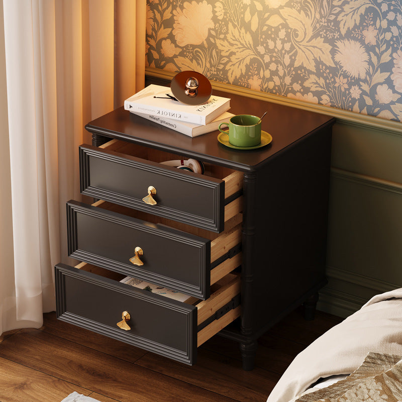 Contemporary Cube Wood 3-Drawer Nightstand