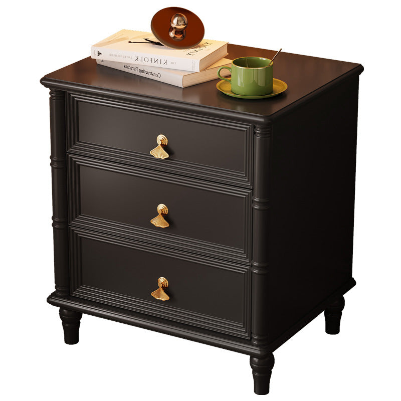 Contemporary Cube Wood 3-Drawer Nightstand
