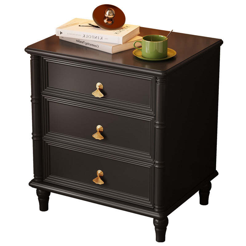 Contemporary Cube Wood 3-Drawer Nightstand