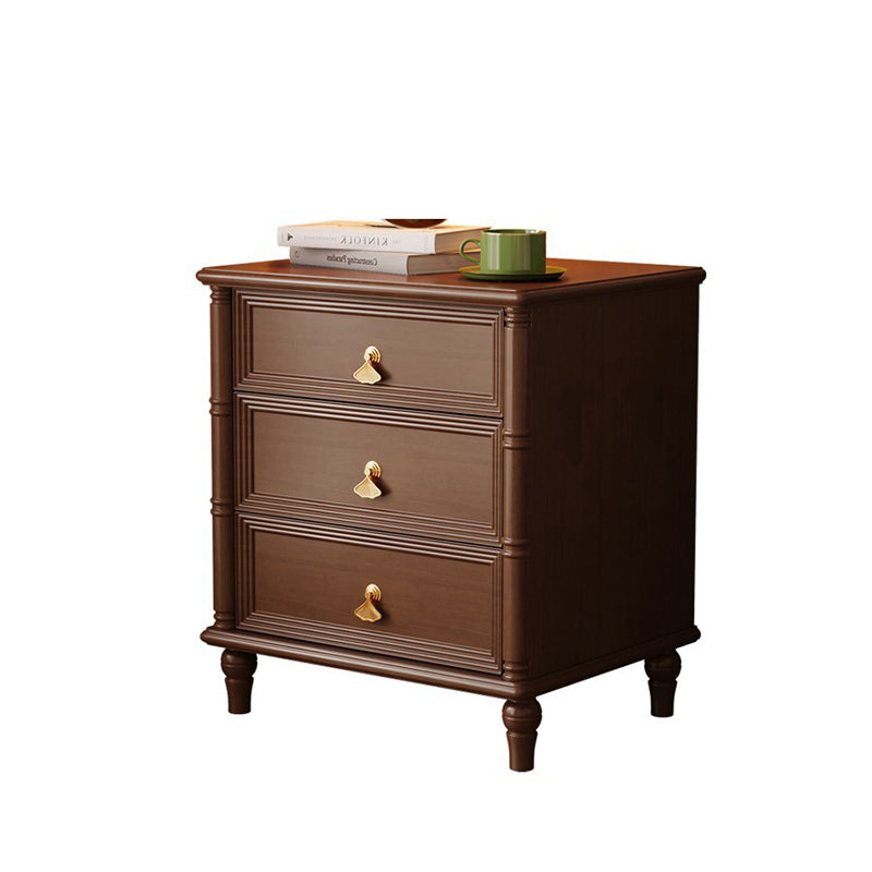 Contemporary Cube Wood 3-Drawer Nightstand