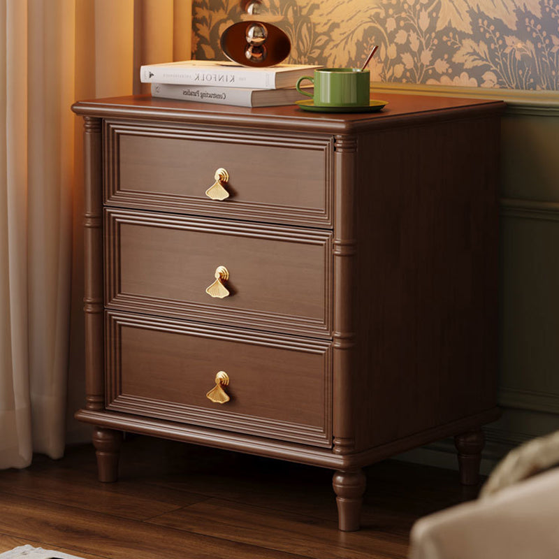 Contemporary Cube Wood 3-Drawer Nightstand