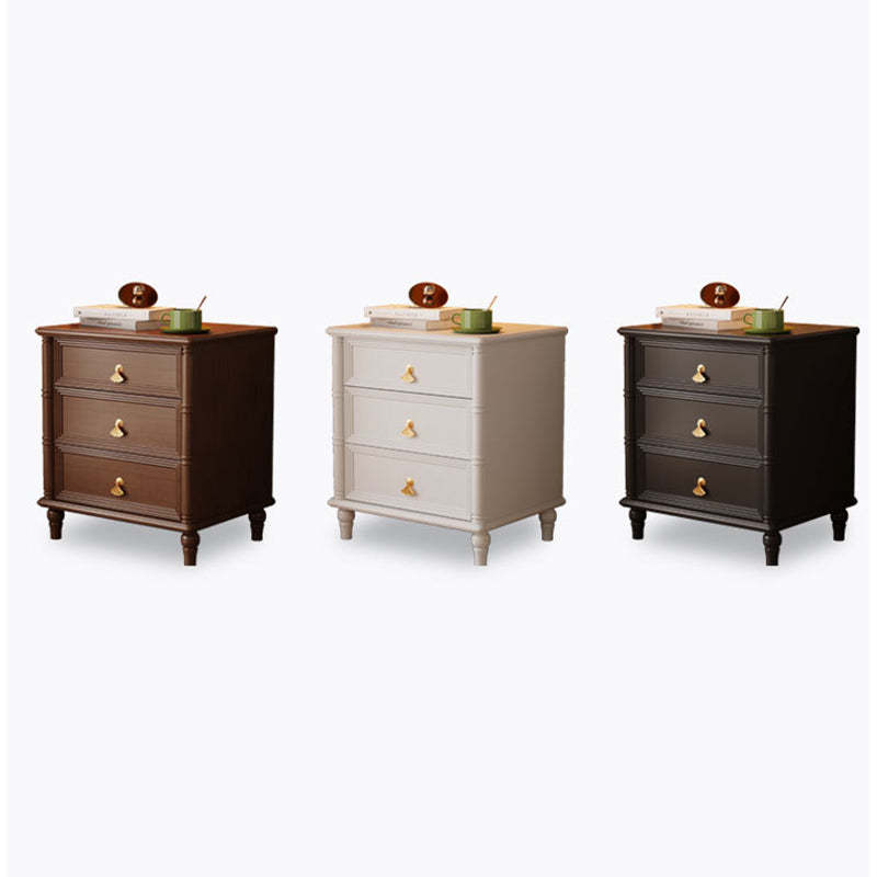 Contemporary Cube Wood 3-Drawer Nightstand