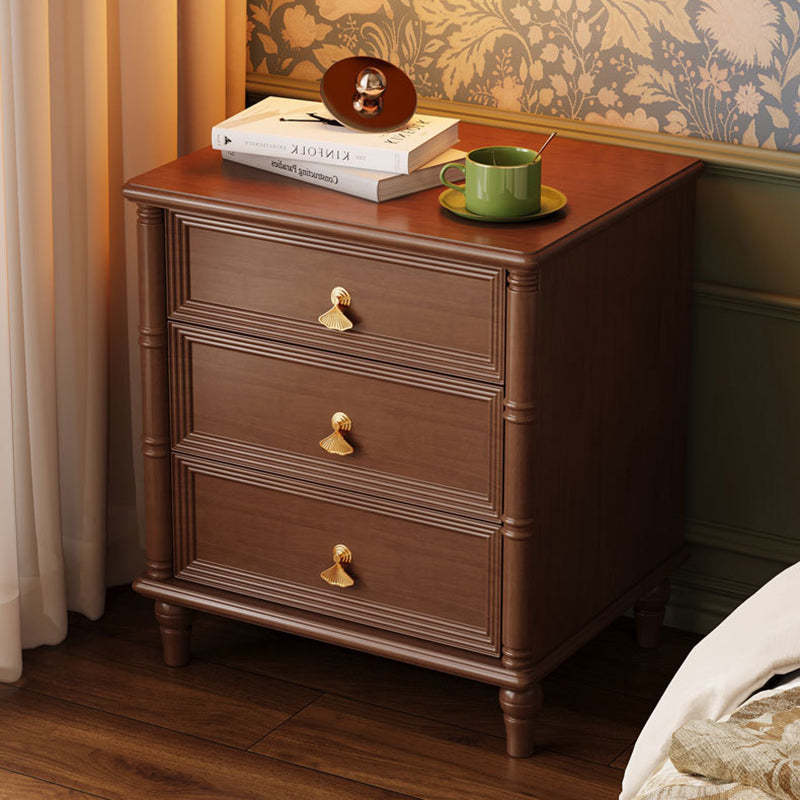 Contemporary Cube Wood 3-Drawer Nightstand